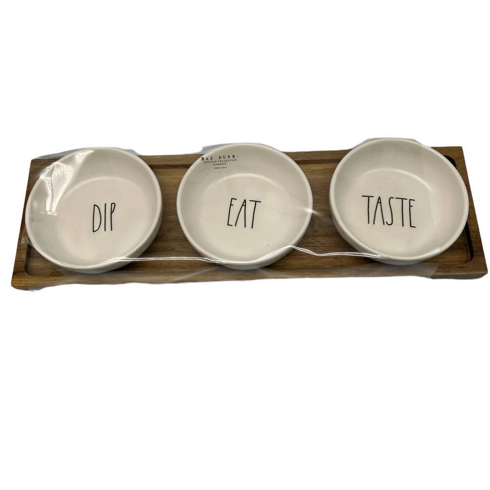 Rae Dunn Dip Eat Taste Bowls With Tray